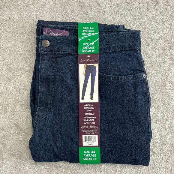 NEW Gloria Vanderbilt Women's12 Amanda High rise Classic Fit JeansTapered Leg - Picture 4 of 12